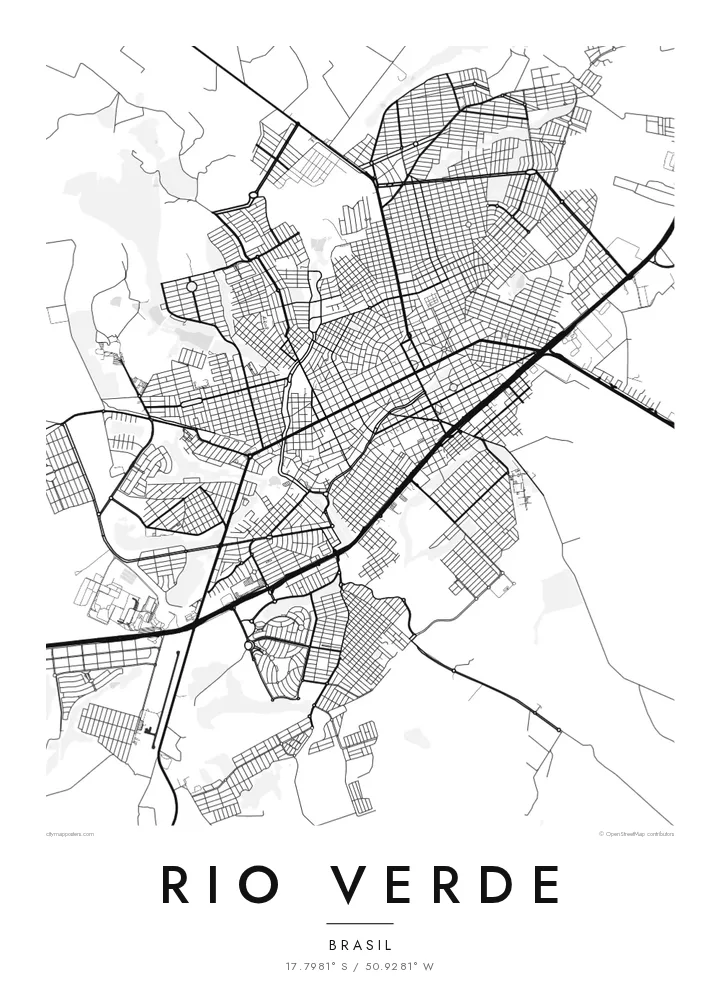 Pôster mapa de Rio Verde — Classic