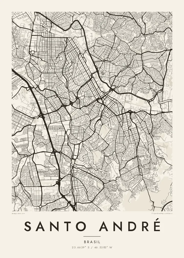 Pôster mapa de Santo André — Paper