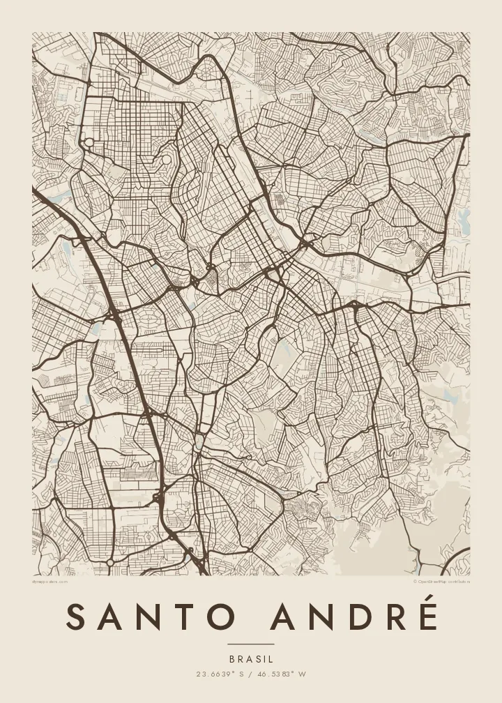 Pôster mapa de Santo André — Sand