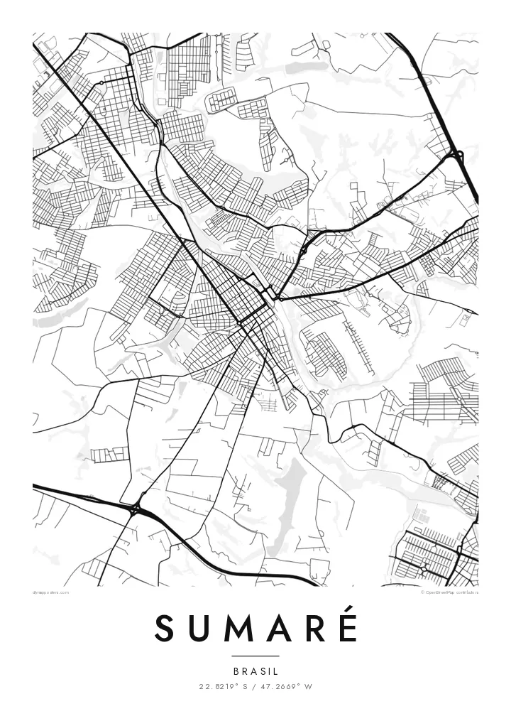 Pôster mapa de Sumaré — Classic