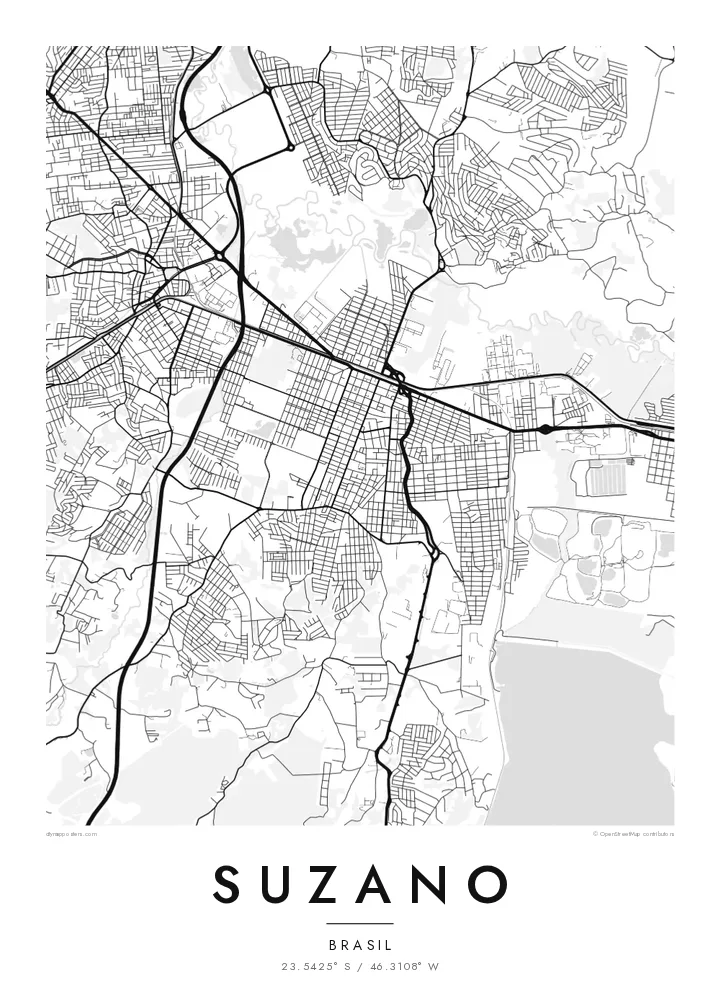 Pôster mapa de Suzano — Classic