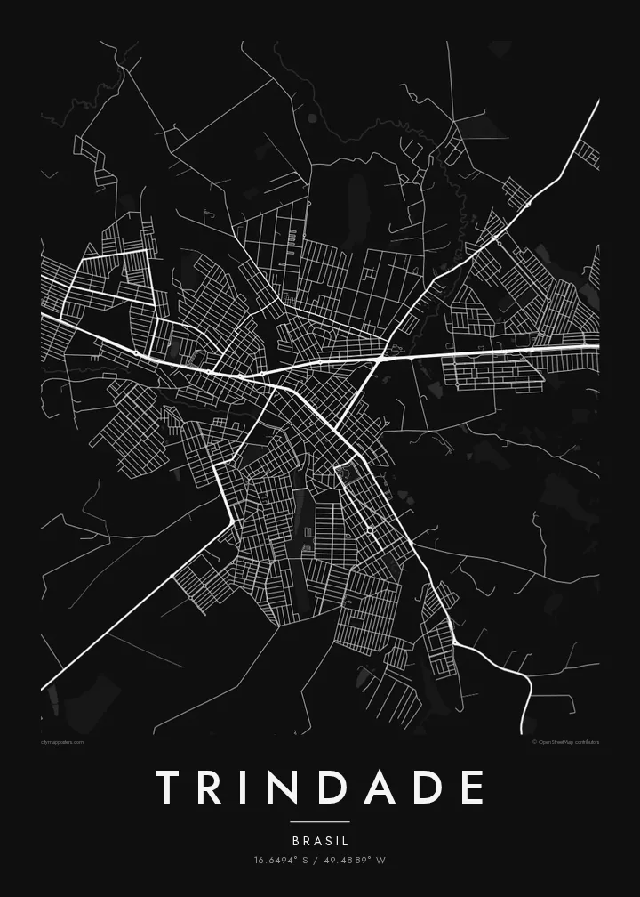 Pôster mapa de Trindade — Noir
