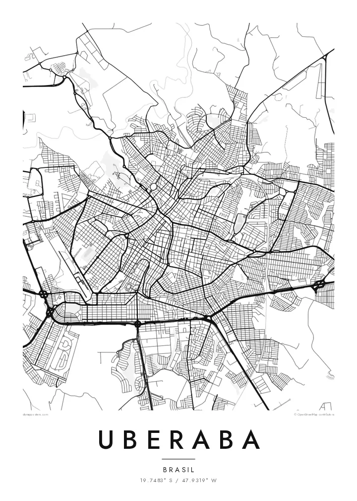 Pôster mapa de Uberaba — Classic