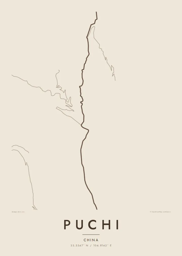 Puchi map poster — Sand style