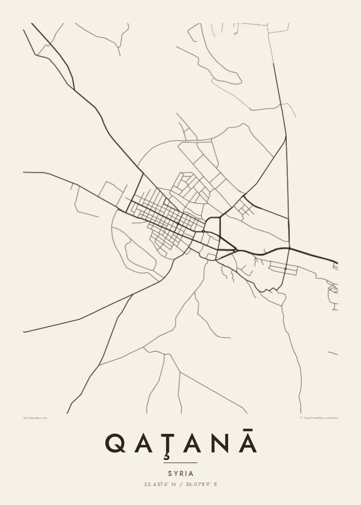 Qaţanā map poster — Paper style