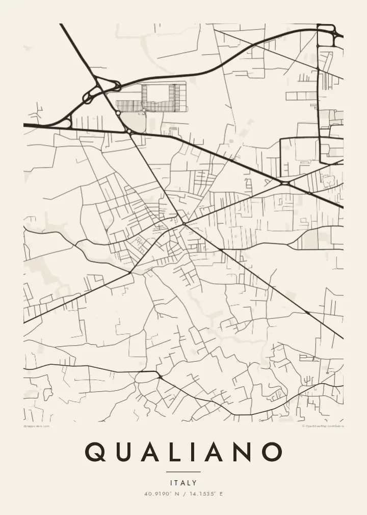 Qualiano map poster — Paper