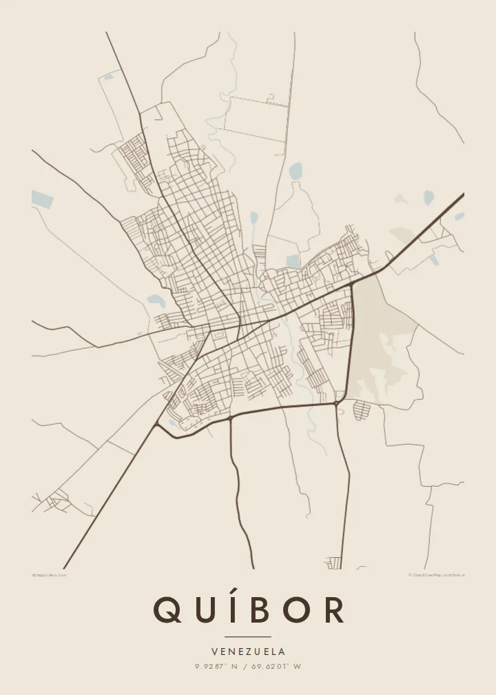 Quíbor map poster — Sand