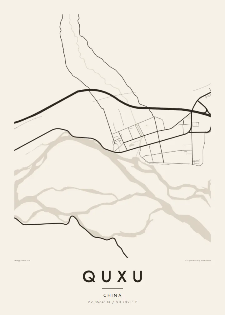 Quxu map poster — Paper