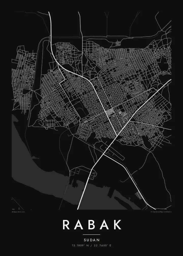 Rabak map poster — Noir style