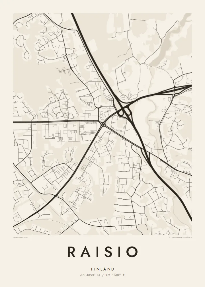 Raisio map poster — Paper