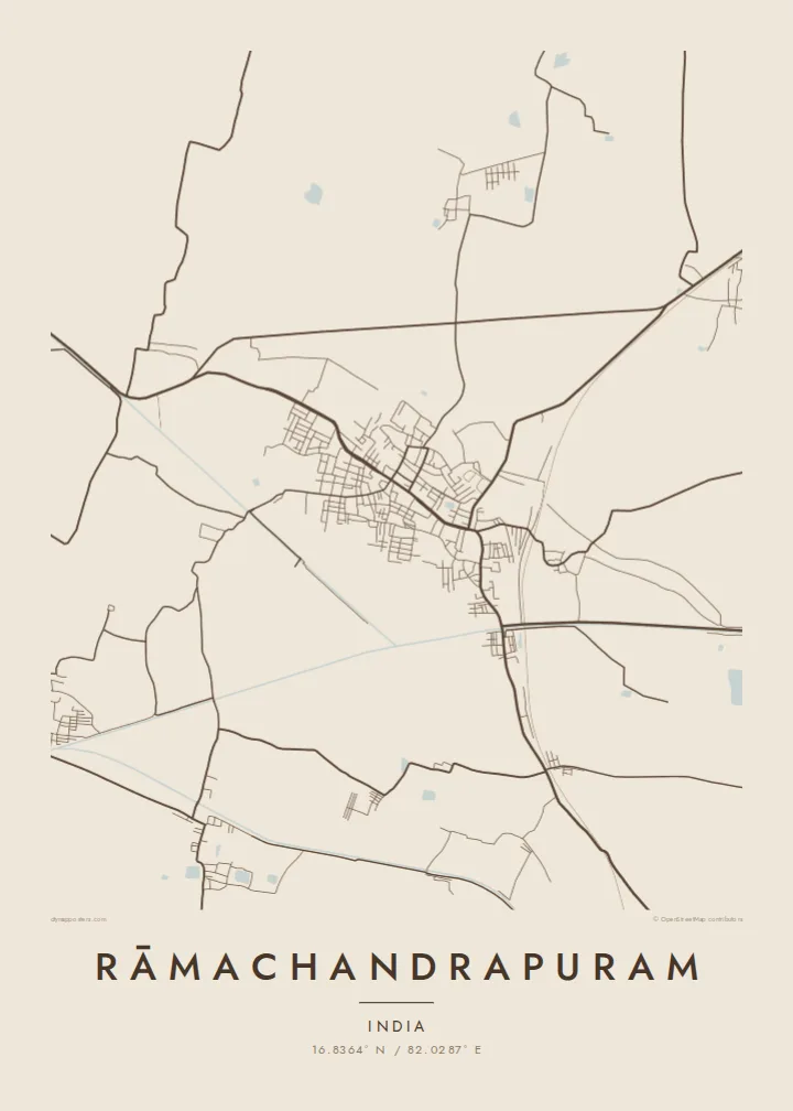 Rāmachandrapuram map poster — Sand style