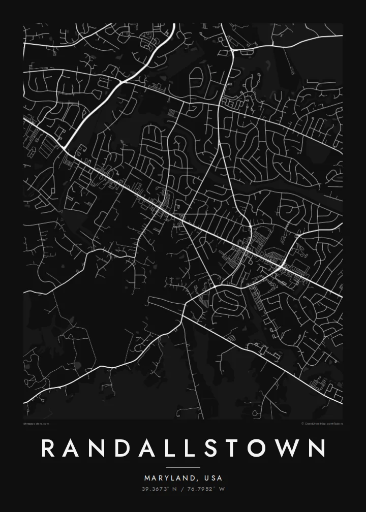 Randallstown map poster — Noir style