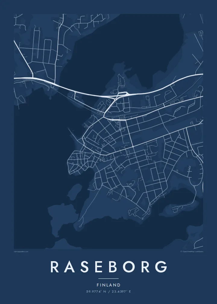 Raseborg map poster — Blueprint