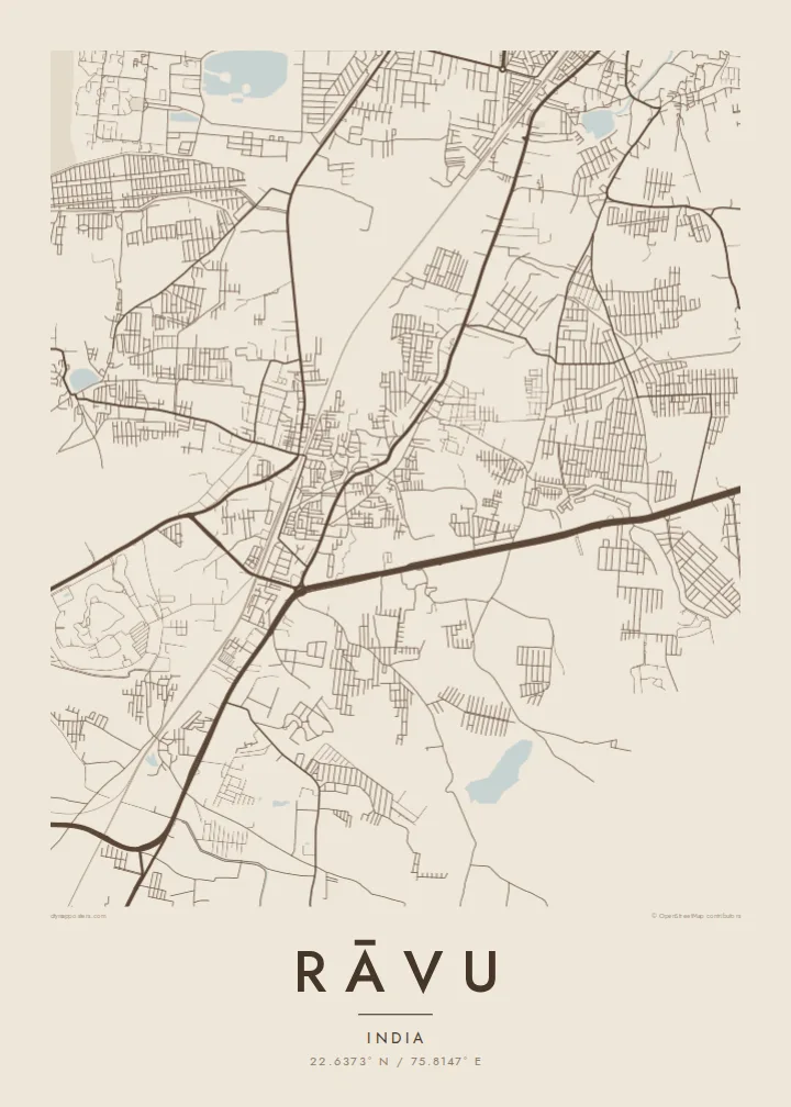 Rāvu map poster — Sand style