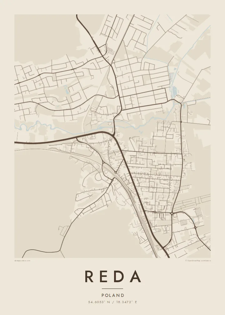 Reda map poster — Sand style