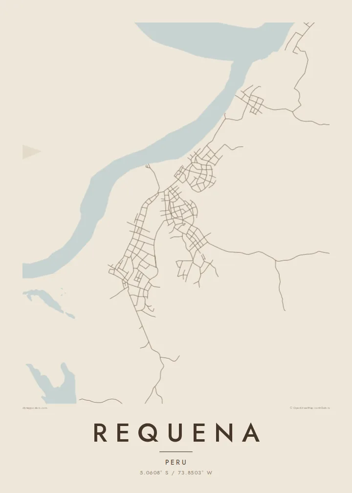 Requena map poster — Sand style