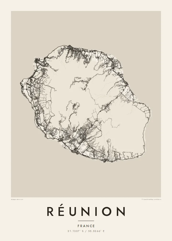 Réunion map poster — Paper