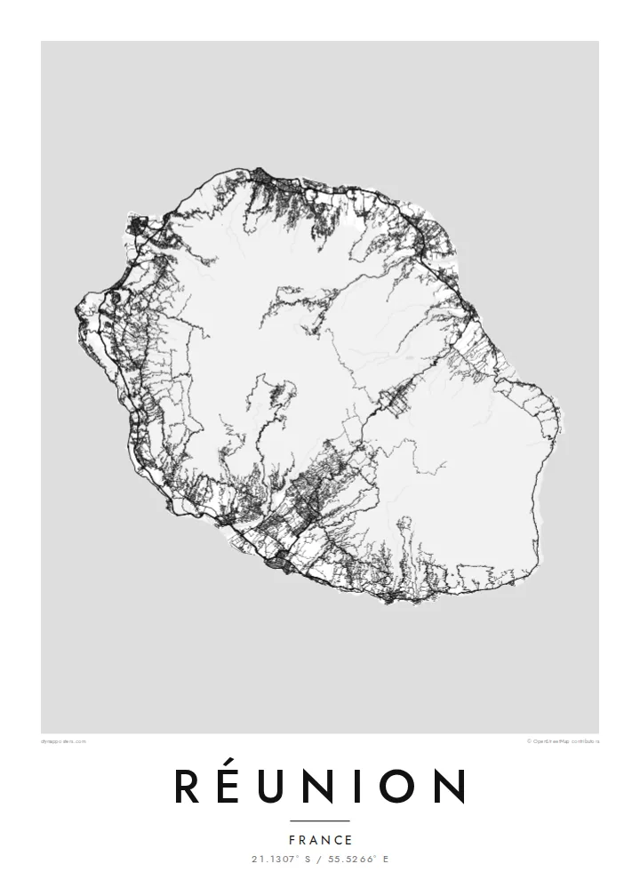 Réunion map poster