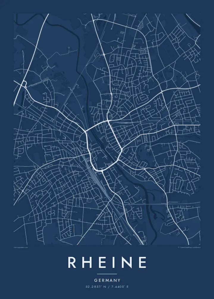 Rheine map poster — Blueprint