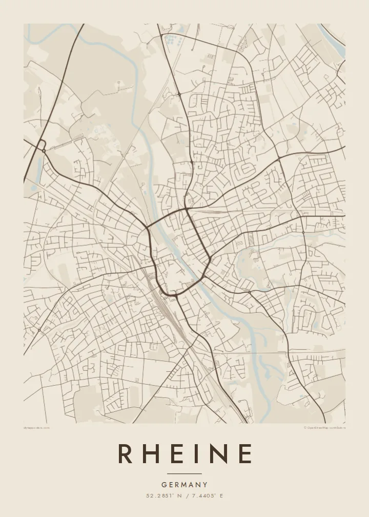 Rheine map poster — Sand