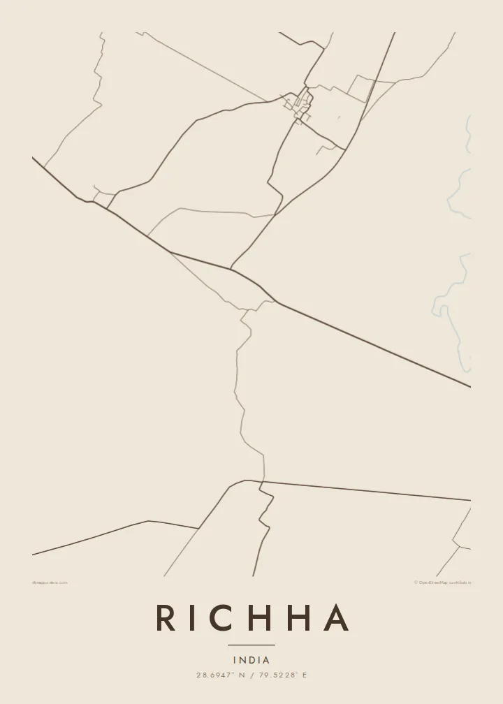 Richha map poster — Sand style