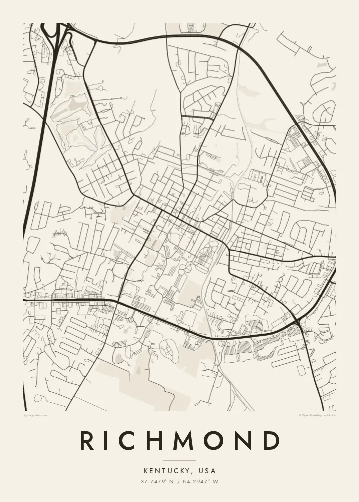 Richmond map poster — Paper style