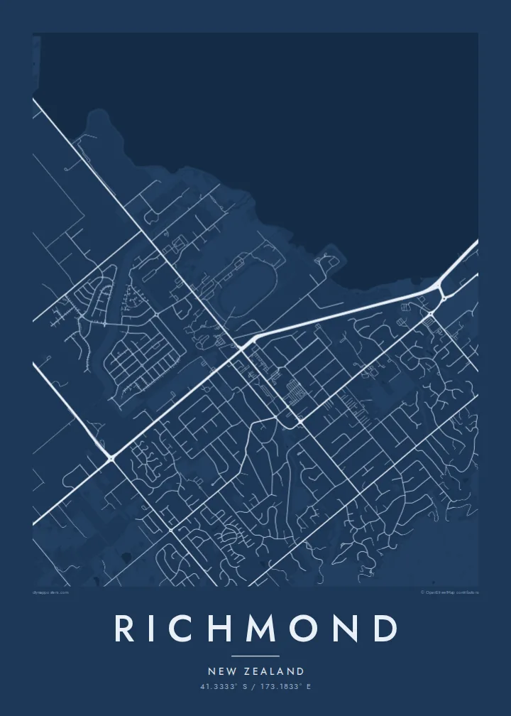 Richmond map poster — Blueprint style