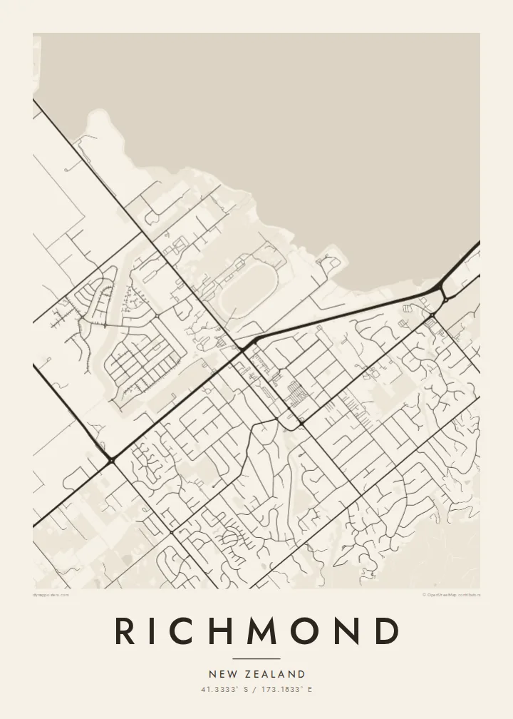 Richmond map poster — Paper style