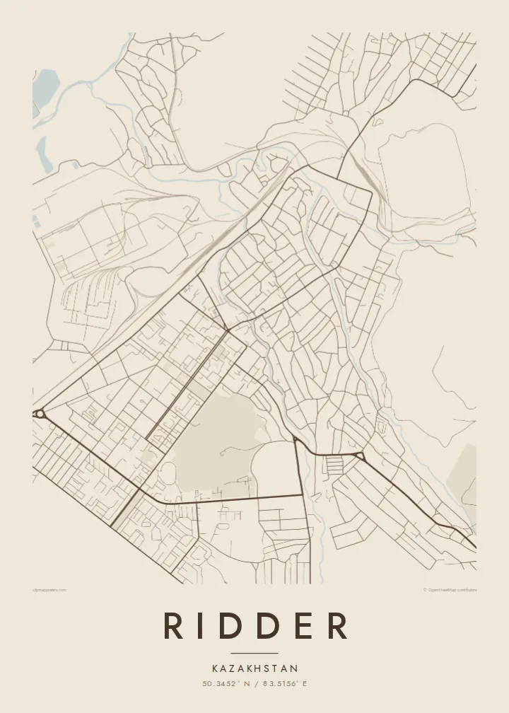 Ridder map poster — Sand