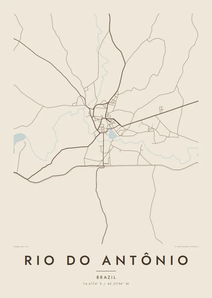 Rio do Antônio map poster — Sand