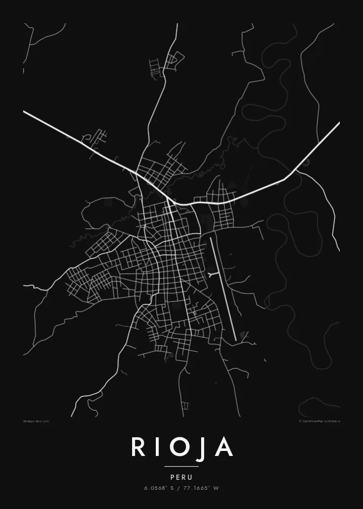 Rioja map poster — Noir