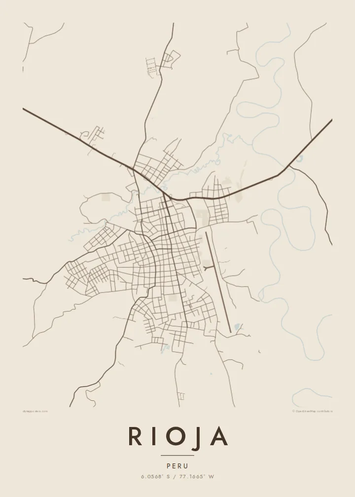 Rioja map poster — Sand