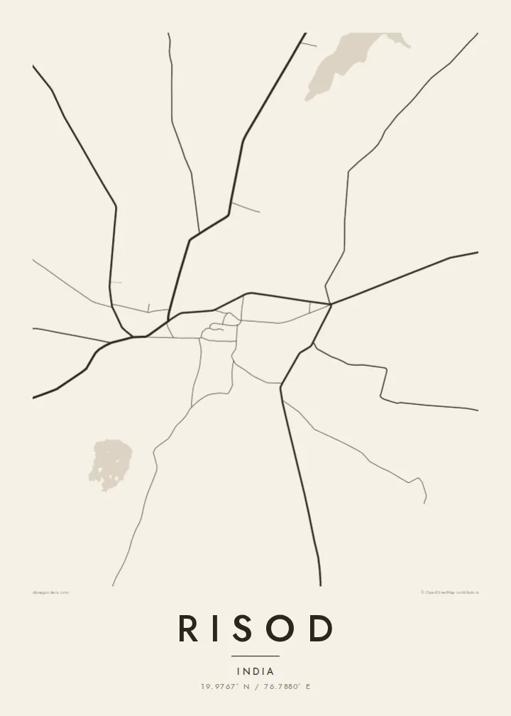 Risod map poster — Paper style