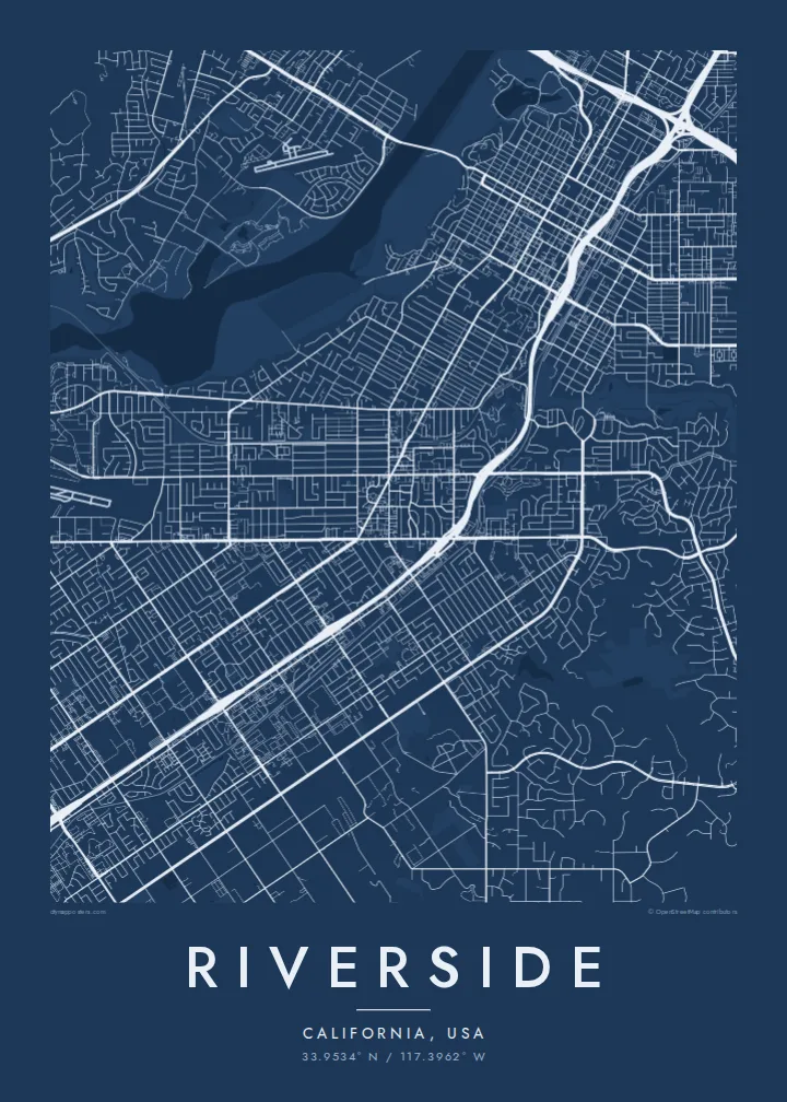 Riverside map poster — Blueprint