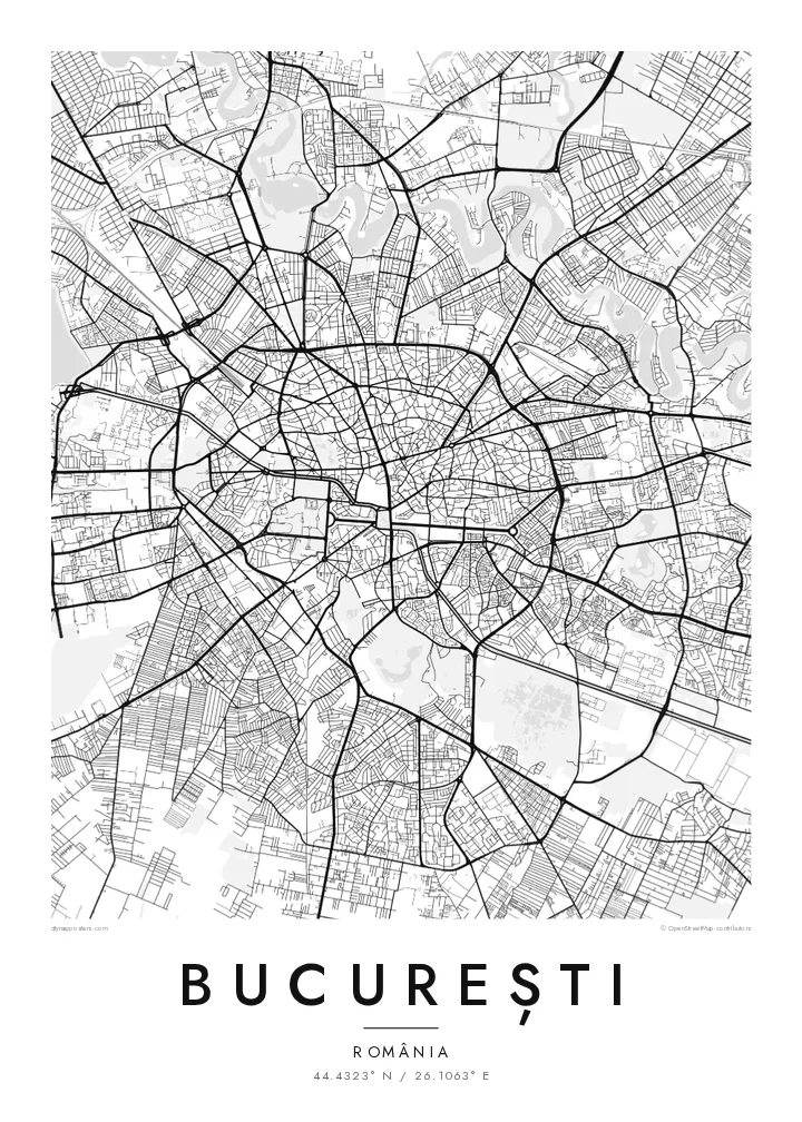 Poster hartă București — Classic
