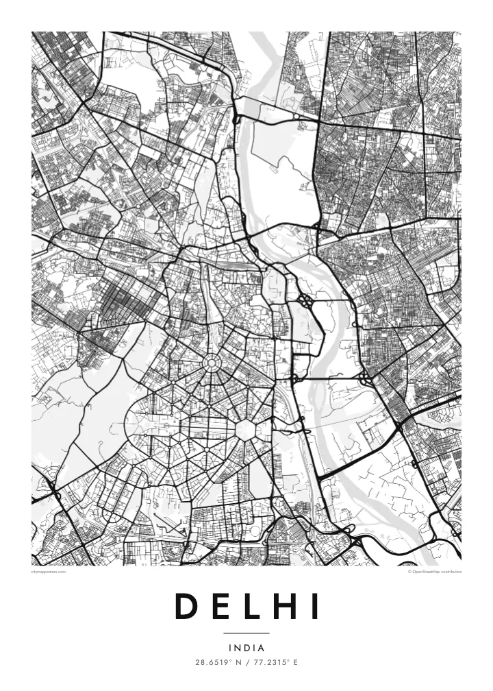 Poster harta Delhi — Classic
