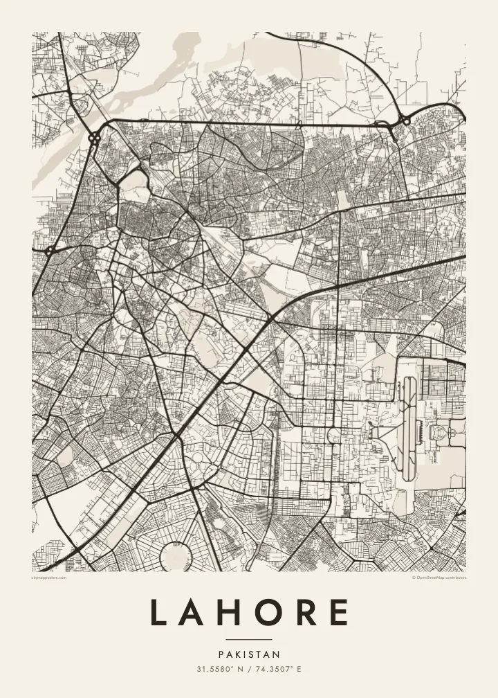 Poster harta Lahore — Paper