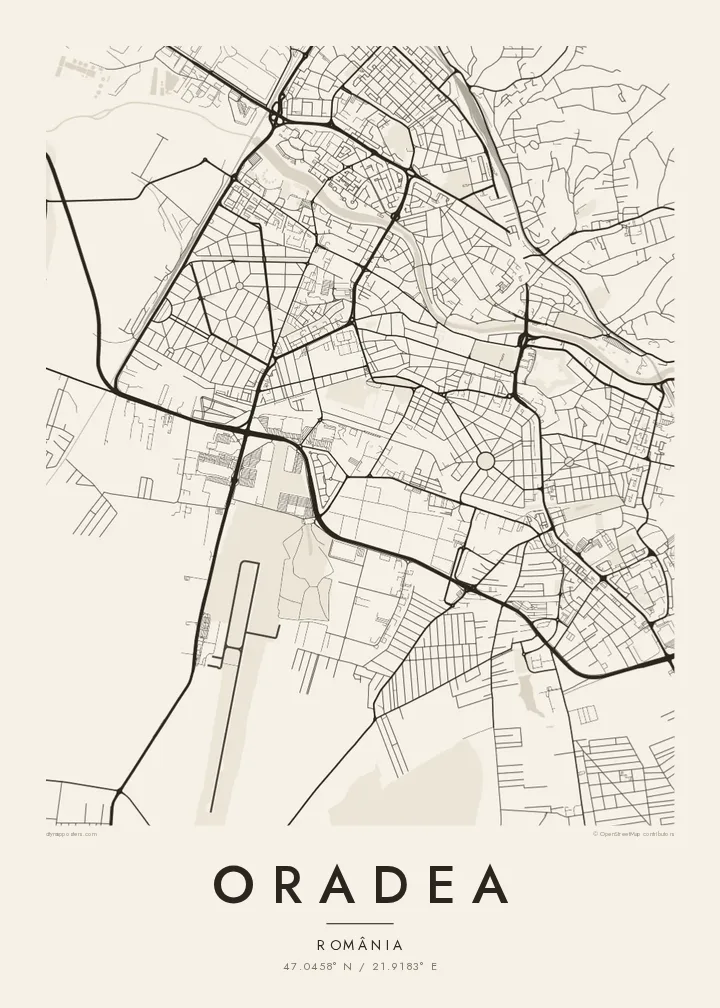 Poster hartă Oradea — Paper