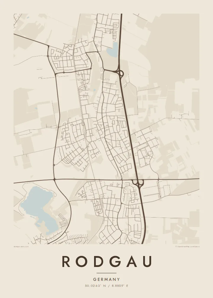 Rodgau map poster — Sand