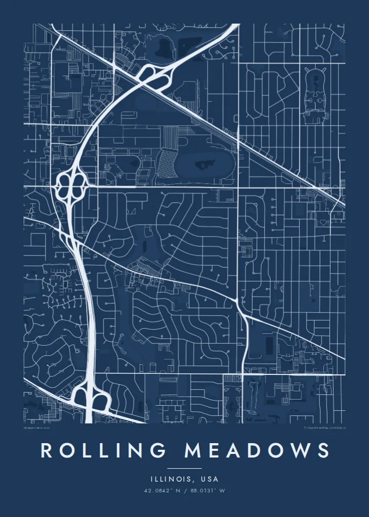 Rolling Meadows map poster — Blueprint