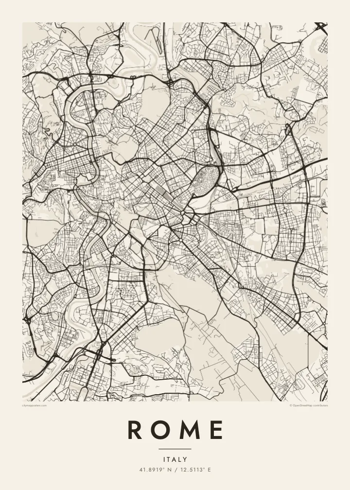 Rome map poster — Paper