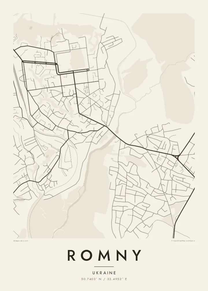 Romny map poster — Paper