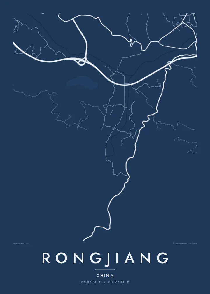 Rongjiang map poster — Blueprint
