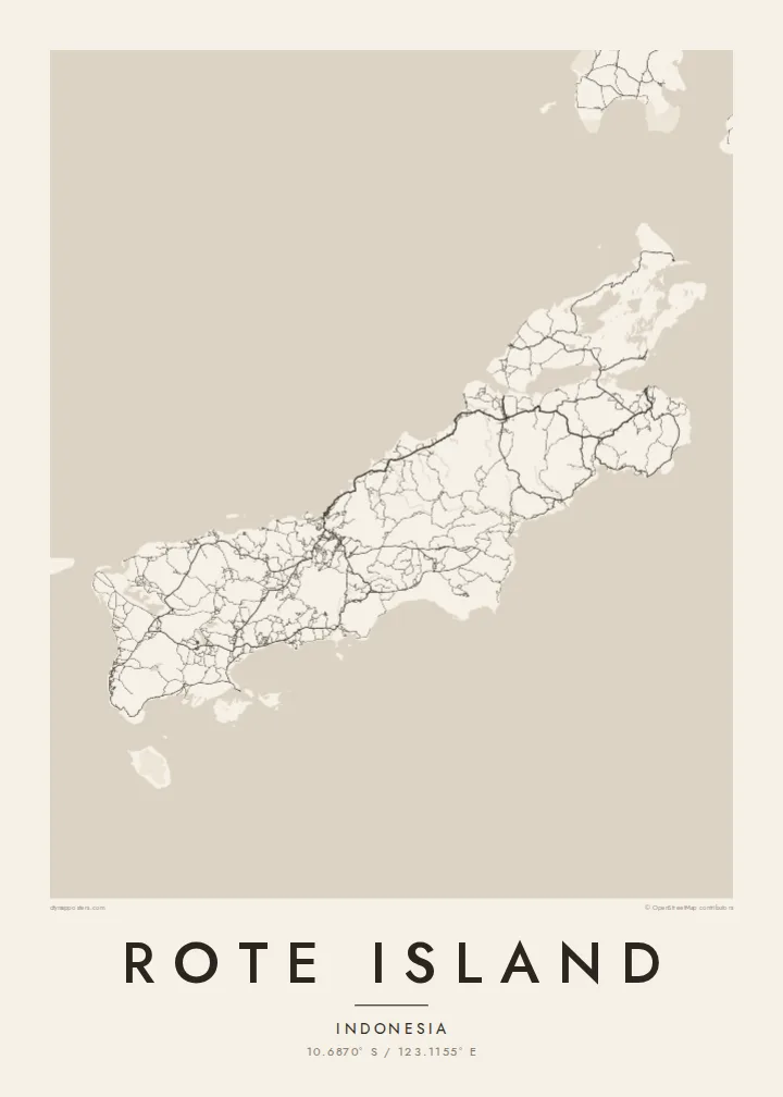 Rote Island map poster — Paper style
