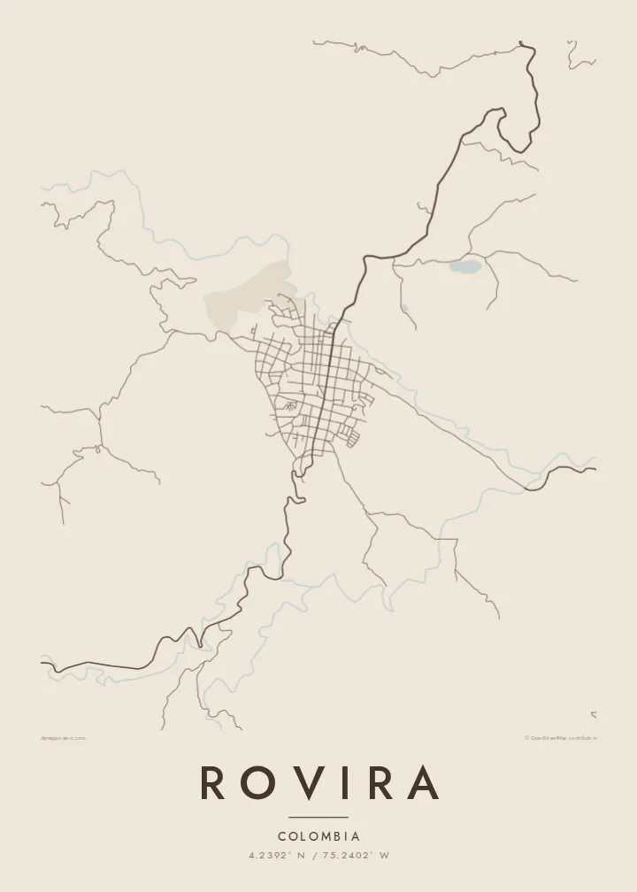 Rovira map poster — Sand