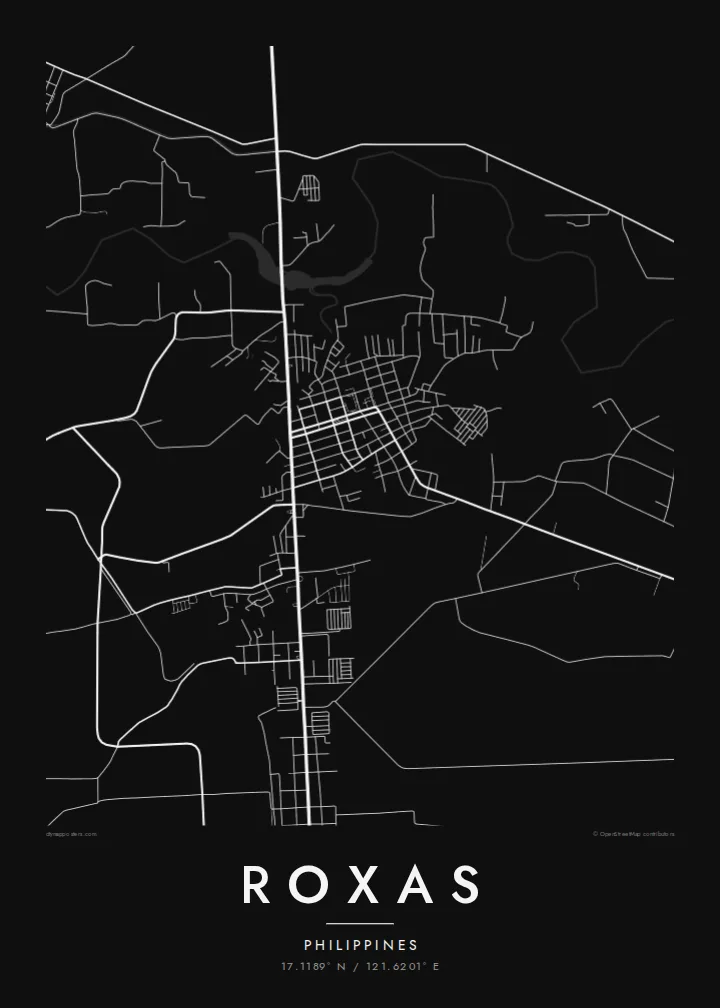 Roxas map poster — Noir style