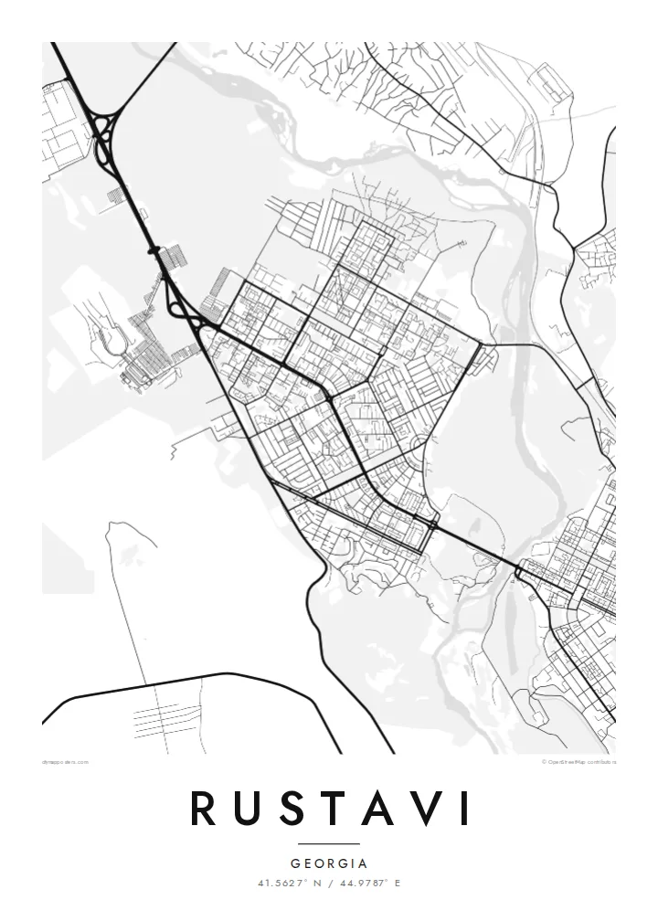 Rustavi map poster