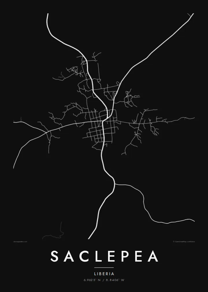 Saclepea map poster — Noir