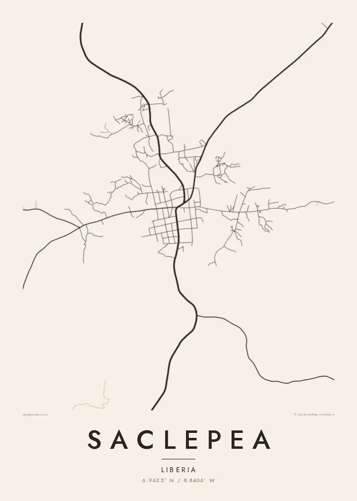 Saclepea map poster — Paper