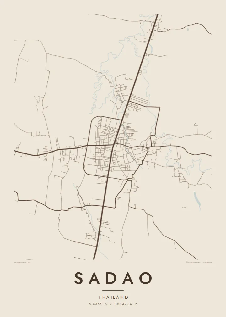Sadao map poster — Sand
